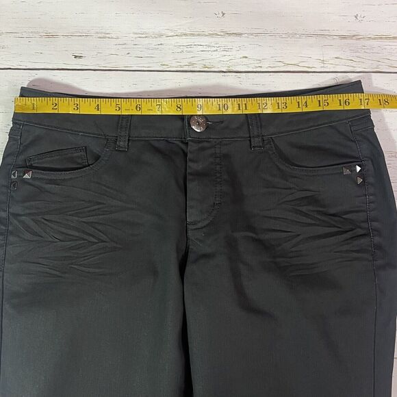 Elle Jeans Womens Size 10 Black Zip Ankles Skinny Strechy Studded Pockets - Picture 8 of 15